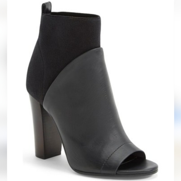 Vince Shoes - Vince Aren Open Toe Booties In Black Size 5.5M